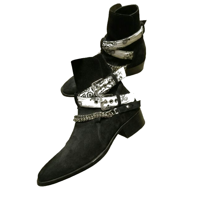 Pre-Owned Archival Amiri Sample White Bandana Boots