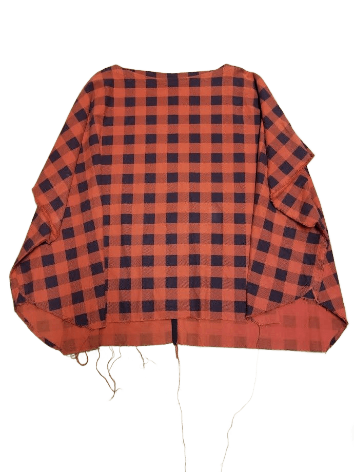 Pre-Owned Archival Takahiromiyashita The Soloist. SS15 Red Check Poncho
